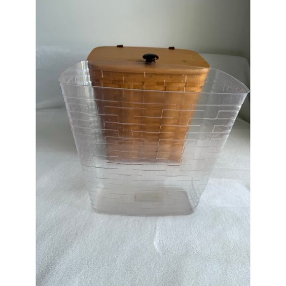 Longaberger 2000 Large Mail Basket w/ Leather Connectors to Lid & Protector - Picture 6 of 14